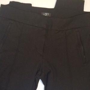 LOFT zipper pleated dress pants black